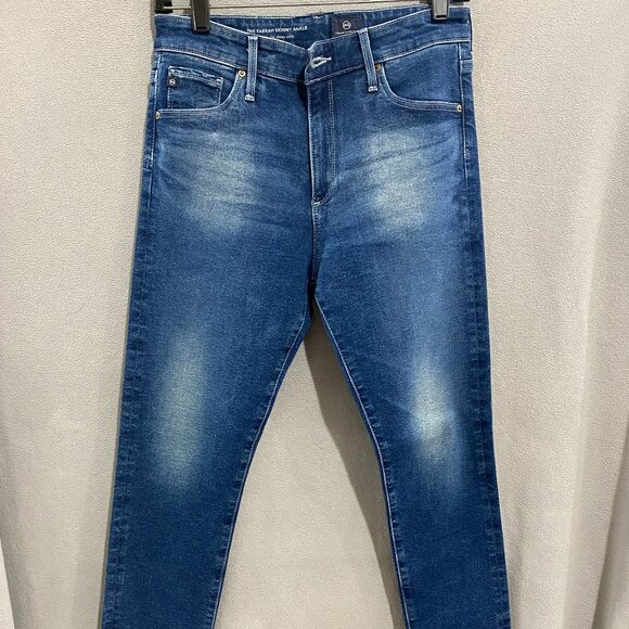 Ag Adriano Goldschmied Pants - AG Adriano Goldschmied Farrah Skinny Ankle Jeans Size 27 Raw Hem Mid Rise